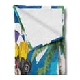 thumbnail image 2 of Dog Driver Soft Flannel Fleece Throw Blanket, Puppy in Tropical Island with Palm Trees on a Motorbike Travel Holiday Theme, Cozy Plush for Indoor and Outdoor Use, 70" x 90", Multicolor, by Ambesonne, 2 of 5