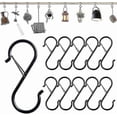 thumbnail image 1 of Black Heavy Duty S-Hooks for Hanging, 10-Pack Metal Hooks with Safety Feature, 1 of 4