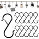 thumbnail image 1 of Black Heavy Duty S-Hooks for Hanging, 10-Pack Metal Hooks with Safety Feature, 1 of 4