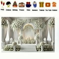 thumbnail image 4 of Elegant White Floral Arch Party Backdrop White Lush Flowers Aesthetic Floral Wedding Photography Background Arch Door Banner Wedding Bridal Party Photo Booth Props, 4 of 5