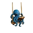 thumbnail image 3 of Fiudx Octopuss Reading Accessories Hanging with Christmas Hat, 3 of 7