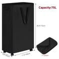 thumbnail image 3 of Efluky Laundry Basket,75L Slim Hamper with Wheels, Rolling Laundry Hamper for Clothes, Small Clothes Hamper for Bedroom, Dorm and Laundry Room,Black, 3 of 7