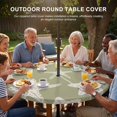 thumbnail image 3 of Round Outdoor Tablecloth with Umbrella Hole and Zipper, Sage Green Starfish Coastal Tablecloth with Elastic Waterproof, Nautical Summer Ocean Abstract Art Patio Table Covers for 36" - 44" Tables, 3 of 9