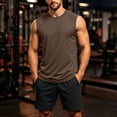 thumbnail image 2 of StSilkitty Men's 2 Piece Outfits Solid Color Sleeveless Crewneck Tank Tops and Shorts Set Summer Gym Running Tracksuits, 2 of 9