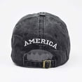 thumbnail image 5 of Womens and Mens USA Flag Embroidery Baseball Cap, Washed Vintage Cotton Unisex Dad Hat, Adjustable Casual American Flag Embroidered Cap for Daily Wear Outdoor Activities and Beach Vacation Black, 5 of 9