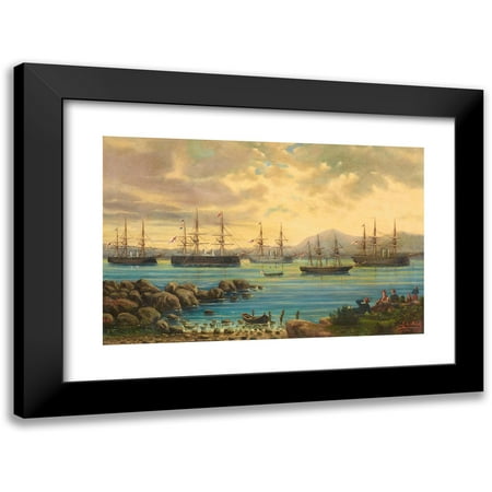 Ludwig Rubelli von Sturmfest 14x11 Black Modern Framed Museum Art Print Titled - An English Squadron in the Sea of Marmara