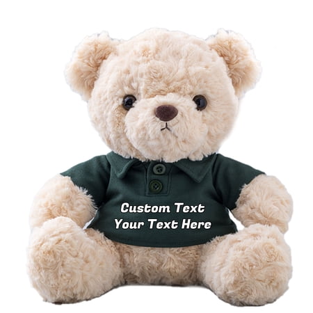 Teddy Bear Personalized Plush Toys Customized Gifts Stuffed Bear with Text as Gift on Christmas Birthday (8 IN--Text)