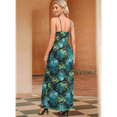 thumbnail image 4 of Women'S 2025 Summer Maxi Dress Floral Tie Front Spaghetti Strap Casual Boho Beach Flowy Sundress Green L, 4 of 6