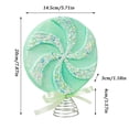 thumbnail image 2 of Christmas Tree Topper Mint Candy Lollipop Shaped 1 Piece Glitter Sprinkle Decor with Satin Ribbon for Xmas Holiday Party Home Decor Seasonal Gift, 2 of 5