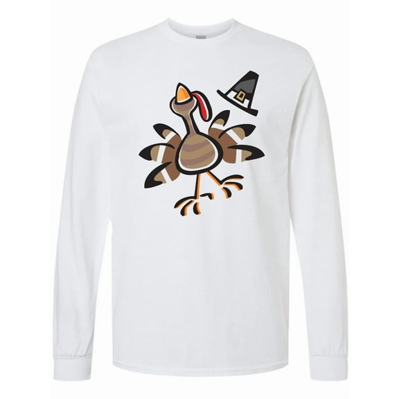 Inktastic Happy Thanksgiving Turkey Long Sleeve T-Shirt