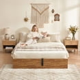 thumbnail image 3 of Zanmintaobo Queen Size Lift up Storage Bed Frame, Headboard-Free Wood Platform,Heavy Duty Slats,No Box Spring Needed,Rustic Brown, 3 of 12