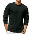 thumbnail image 2 of Feancey Mens Solid Color Knitted Top,Pullover Sweaters for Men Crewneck Long Sleeve Pullover Sweater Slim Fit Casual Stretch Knit Shirts Jumpers Army Green L, 2 of 6