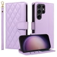 thumbnail image 5 of Crossbody Wallet Case for Samsung Galaxy S23 Ultra, Credit Card Slots Elegant PU Leather Magnetic Closure Shoulder Strap Purse Phone Case Flip Stand Full Protection Cover for Women Girls, Purple, 5 of 11