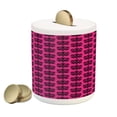 thumbnail image 1 of Hot Pink Piggy Bank, Eastern Themed Oriental Black Damask Design on a Hot Pink Backdrop, Ceramic Coin Bank Money Box for Cash Saving, 3.6" X 3.2", Black Hot Pink, by Ambesonne, 1 of 4