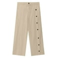 thumbnail image 3 of Dresfit Men's Linen Sweatpants Spring Big and Tall Wide Leg Pants Side Buckles Cotton Yoga Trousers 2026 Straight Button Down Hawaiian Joggers with Pockets Khaki XL, 3 of 4