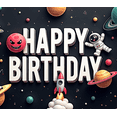 thumbnail image 4 of Yatrandify Astronaut Design Happy Birthday Banner Rocket Adventures Birthday Party Decorations for Kids Space Themed Indoor Outdoor Use, 4 of 6