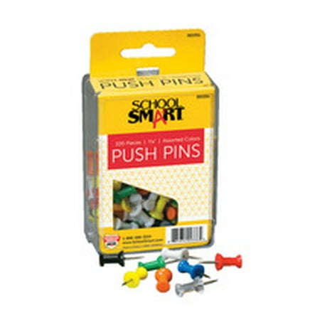 Outdoor Bulletin Board Plans school smart push pin for bulletin boards, 3/8 in l, 1/2 in head, plastic head/steel point, assorted color, pack of 100 ()