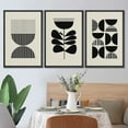 thumbnail image 4 of PixonSign Framed Canvas Print Wall Art Set Geometric Duotone Botanical Floral Figures Abstract Shapes Illustrations Modern Art Boho Decorative for Living Room - 24"x36"x3 BLACK, 4 of 5