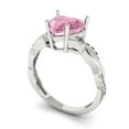 thumbnail image 2 of Solitaire with Accents Engagement Ring for Women - 2.1ct Simulated Pink Diamond in 18K White Gold Promise Ring, 2 of 6