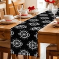 thumbnail image 5 of Nautical Anchor Table Runner 72 Inches, Coastal Ocean Sea Textured Black Bed Runner Dresser Scarves Tabletop for Indoor Outdoor Parties/Ceremony/Banquet, 16" x 72", 5 of 9