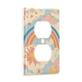 thumbnail image 2 of Yayeee Duplex Wall Plate 1-Gang 4.5"x2.7" Home Receptacle Light Switch Decorative Outlet Cover, Pink Retro Sun, 2 of 7