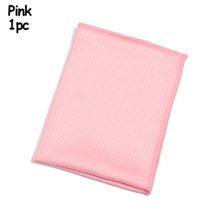1/3Pcs Absorbent Glass Window Household Car Cleaning Rags Scouring Pad Washing Towel Dish Cloth PINK 1PC