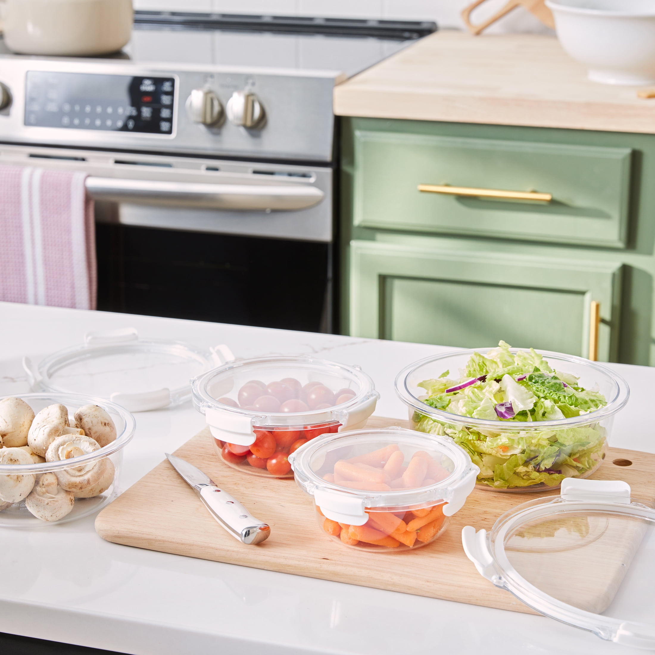 Better Homes & Gardens Round Tritan Food Storage Container with Tritan Lid. Set of 4, 8 Pieces