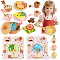 Flooyes 42PCS Bear Wooden Cooking Set For Kids