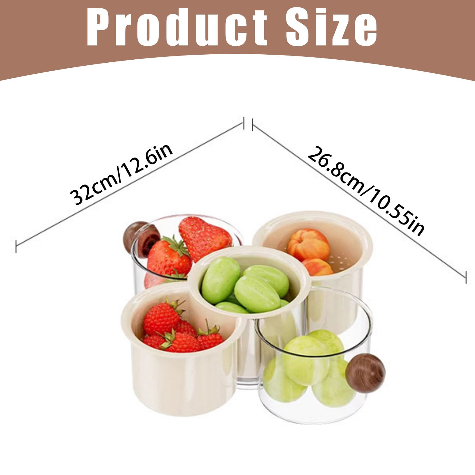 1 Pack Divided Veggie Tray, Snackle Box Serving Container Salad, Divided Serving Tray, nut Storage Box Organizer Bins Produce Saver for Meal Prep Fruit