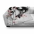 thumbnail image 3 of Tattoo Soft Flannel Fleece Throw Blanket, Conjoined Hearts with Skull Eagle Wings of the Brave Love Print, Cozy Plush for Indoor and Outdoor Use, 50" x 70", Black White and Red, by Ambesonne, 3 of 6