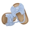 thumbnail image 5 of Baby Girl Bow Knot Sandals Cute Soft Sole Flat Princess Shoes Newborn Infant Non-Slip First Walkers, 5 of 7