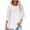 White, variant on VKOYWKM Plus Size 3/4 Sleeve Tops for Women Trendy Button Up Round Neck Henley Shirts Solid Color Tunic Blouses Dressy Casual Pleated Front Tee Tops