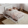 thumbnail image 4 of Malta Twin Wood Platform Bed with Panel Footboard and Storage Drawers in White, 4 of 10