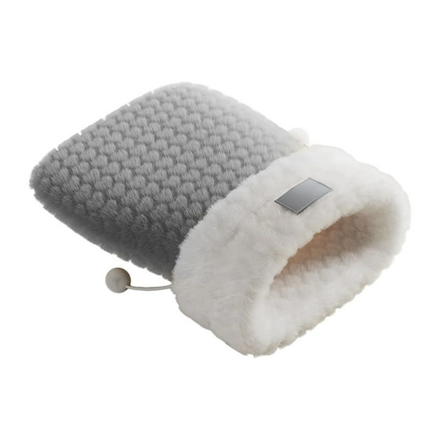 Soft Thermal Heated Cat Bed for Indoor Cats Winter Warm Cuddle Cup Bolster Rabbit Material Removable Washable Cover Round Pod Design