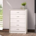 thumbnail image 2 of CorLiving Newport Mid-Century Modern White Engineered Wood 5-Drawer Tall Dresser, 2 of 5