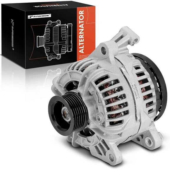 A-Premium Alternator Compatible with Dodge Ram 1500 2007 3.7L 4.7L, 12V 132A 6-Groove Pulley Clockwise, Replace# 56041120AD, RL041120AD