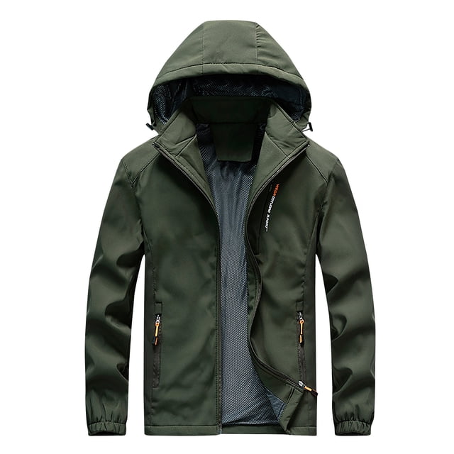 Veste Extérieure en Coquille Souple pour Homme, Imperméable, Résistante aux Taches, Coupe-Vent, Multi-Poches, à Fermeture Éclair, Décontractée et Chaude, à Capuche, Vert, G