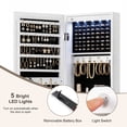 thumbnail image 4 of LIVIZA Full-Length Mirror Jewelry Cabinet with LED Lights &Lockable, Wall Door Mounted Jewelry Armoire Organizer,White, 4 of 8