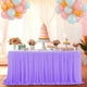 thumbnail image 4 of Falda de mesa de tul blanco, reciclable, extra larga, transparente, con volantes, adecuada para decoración de mesa de boda, cumpleaños, banquete, falda de mesa de tul, falda de mesa con volantes, deco, 4 of 6