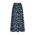 thumbnail image 5 of Spring Dresses for Women Viikei Women's A-line Skirt with Pockets,Women's Printed Elastic Waistband Pleated Pocket Skirt With Mid Calf Skirt Black L, 5 of 5
