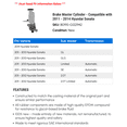 thumbnail image 2 of Brake Master Cylinder - Compatible with 2011 - 2014 Hyundai Sonata 2012 2013, 2 of 2