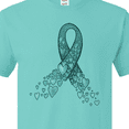 thumbnail image 4 of Inktastic Ovarian Cancer Awareness Teal Ribbon Made of Hearts T-Shirt, 4 of 5