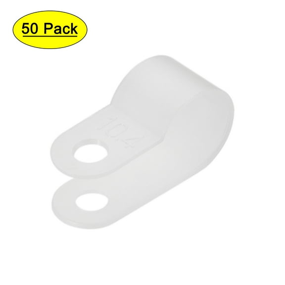 Unique Bargains Cable Clips Wire Holder R Type Clamp  0.41" Fastener for Home Office Cords Management White 50Pcs