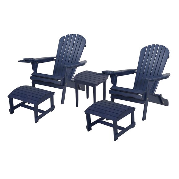 Jiallo Foldable Adirondack Chair With Cup Holder Conversation Set