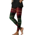 thumbnail image 2 of purcolt Women's Ugly Christmas Leggings Plaid Printed High Waisted Soft Skinny Tights Pants Xmas Party Holiday Leggings, 2 of 9