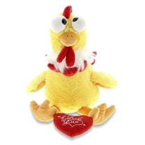 DolliBu I Love You Heart Yellow Rooster Plush - 10.5 inches
