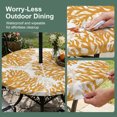 thumbnail image 5 of Round Outdoor Tablecloth with Umbrella Hole and Zipper, Orange Coral Coastal Tablecloth with Elastic Waterproof, Summer Beach Nautical Ocean Patio Table Covers for 31" - 35" Picnic Pool Tables, 5 of 9