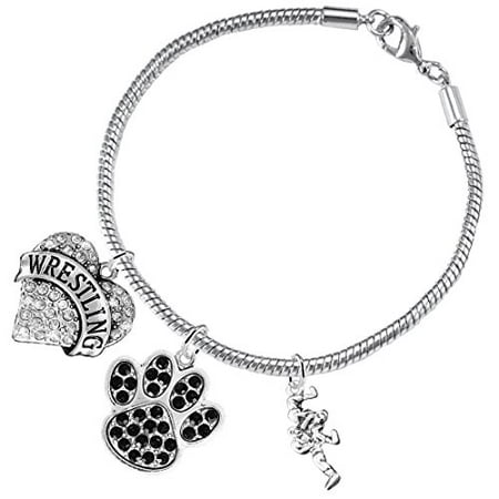 Wrestling Jewelry, Black Crystal Paw Jewelry, ©2015 Hypoallergenic Safe-Nickel, Lead And Cadmium Free!