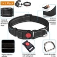 thumbnail image 2 of Conjunto de collar reflectante para perro (negro, collar de 28*38 cm), relleno de goma suave, transpirable y ajustable, collar de nailon para perro, adecuado para perros pequeños y medianos, conjunto, 2 of 5