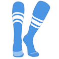 thumbnail image 1 of PEAR SOX Striped OTC Baseball, Softball, Football Socks (B) Sky Blue, White, White (S), 1 of 3